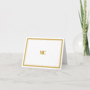 Minimalistische gouden witte monogram rand notitie