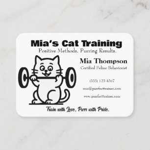 Minimalistische Grappige Katten Trainer Zakelijke  Visitekaartje