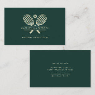 Minimalistische gras tennis sporttrainer groen visitekaartje