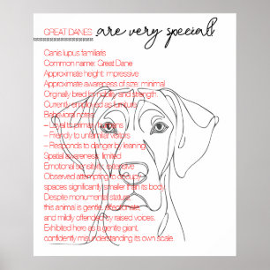 Minimalistische Great Dane Poster