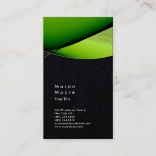 Minimalistische Green Black Plain Modern Professio Visitekaartje
