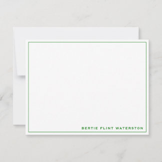 Minimalistische Green Border Note Kaart Notitiekaartje