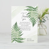 Minimalistische Green Fern bruiloft dank u kaart (Staand voorkant)