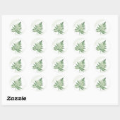 Minimalistische Green Fern bruiloft Ronde Sticker (Vel)