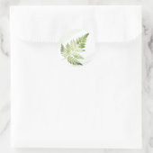 Minimalistische Green Fern bruiloft Ronde Sticker (Tas)
