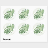 Minimalistische Green Fern bruiloft Ronde Sticker (Vel)