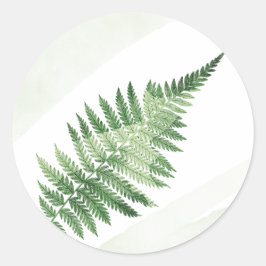 Minimalistische Green Fern bruiloft Ronde Sticker
