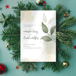 Minimalistische Green Leaf bruiloft uitnodiging