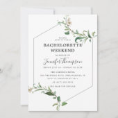 Minimalistische Greenery Bachelorette Weekendroute Kaart (Voorkant)