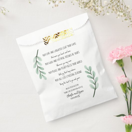 Minimalistische Greenery Irish Blessing Bedankzakje (Gezegeld)