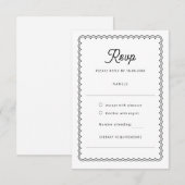 Minimalistische grens RSVP Reply Kaart (Voorkant / Achterkant)