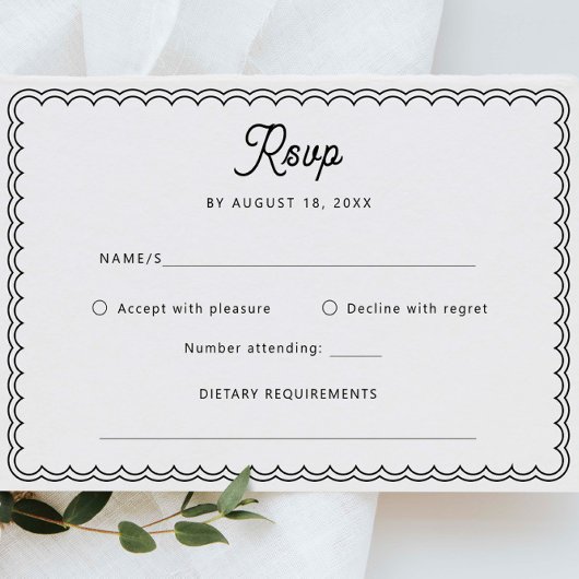 Minimalistische grens RSVP Reply Kaart