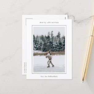 Minimalistische grensfoto moderne kerst feestdagenkaart