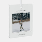 Minimalistische grensfoto moderne kerst metalen ornament (Voorkant Rechts)