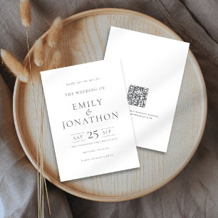 Minimalistische Grey Text Wedding Sla de datum Kaa Save The Date