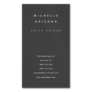 Minimalistische Grijs Professioneel Modern Magnetisch Visitekaartje