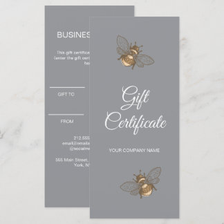Minimalistische grijze cadeaubon Zakelijke kaart