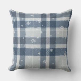 Minimalistische grijze en zilveren sneeuwvlokkenru kussen