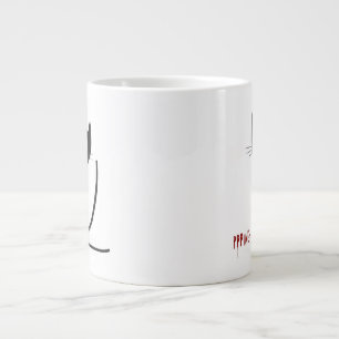 Minimalistische grillige zwarte kat extra grote beker