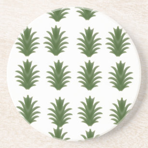 Minimalistische groene blad botanische papieren bo zandsteen onderzetter