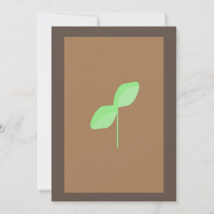 Minimalistische groene blad bruine wenskaart