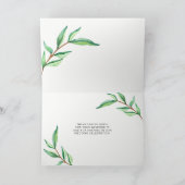 Minimalistische Groene Bladeren | Dank Je Bedankkaart (Binnen)