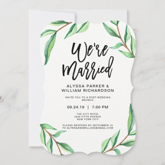 Minimalistische groene bladeren op wit | We zijn g Kaart (Voorkant)