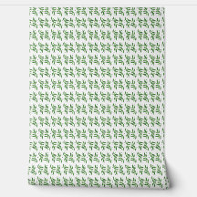 Minimalistische groene bladeren patroon behang
