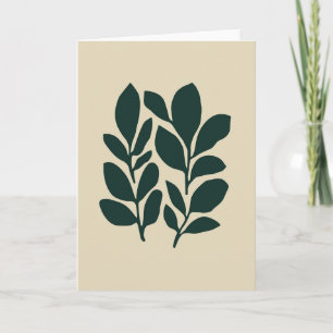 Minimalistische groene botanische blanco alle gele kaart
