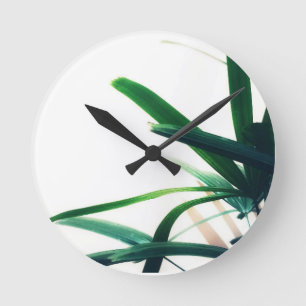 Minimalistische groene elegantie ronde klok