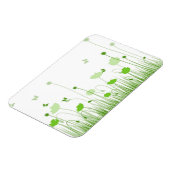 Minimalistische groene en witte klaprozen weide bl magneet (Linkerzijde)