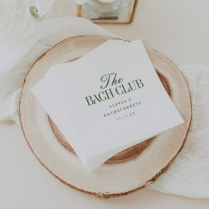 Minimalistische groene en witte script vrijgezelle servet