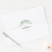 Minimalistische groene eucalyptus bruiloft favor   ronde sticker (Envelop)