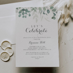 Minimalistische groene eucalyptus vier het feest kaart