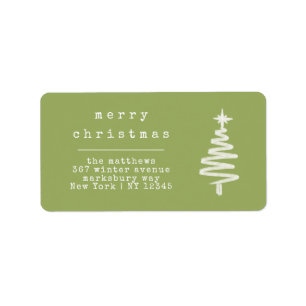 Minimalistische groene typemachine familie terugke etiket