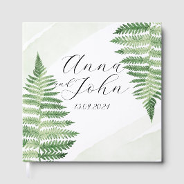 Minimalistische groene varen gastenboek