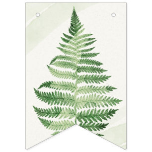 Minimalistische groene varen huwelijksdecoratie vl vlaggetjes