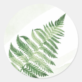 Minimalistische Groene Varens Bruiloft Ronde Sticker
