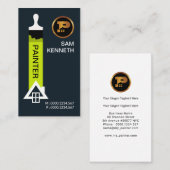 Minimalistische Groene Verfpenseel Witte Startverf Visitekaartje (Voorkant / Achterkant)