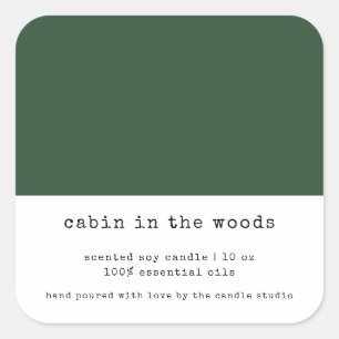 Minimalistische Groene Verpakkingskaars voor kleur Vierkante Sticker