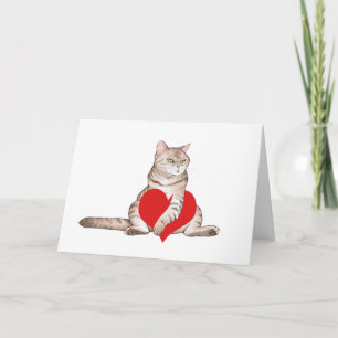 Minimalistische Grumpy Cat Valentijnsdag Kaart
