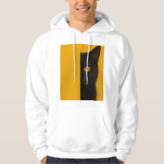 Minimalistische Half-Kat Kunst Hoodie