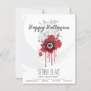 Minimalistische Halloween Fotograaf Groeten Briefkaart