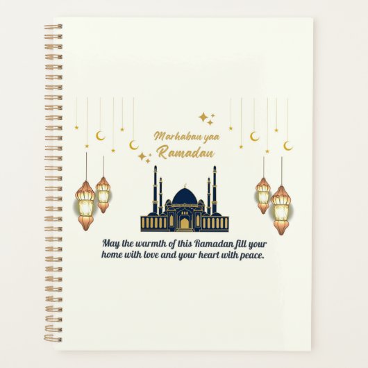 Minimalistische Halve Maan Ramadan Zegeningen Planner (Voorkant)