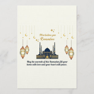 Minimalistische Halvemaan Ramadan Zegeningen Kaart