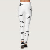 Minimalistische hamerhaai hamerhaai patroon leggings (Achterkant)