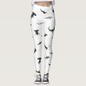 Minimalistische hamerhaai hamerhaai patroon leggings (Voorkant)