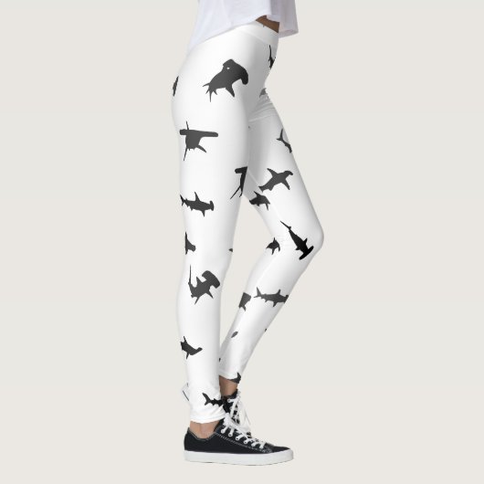 Minimalistische hamerhaai hamerhaai patroon leggings (Rechts)