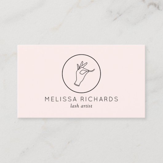Minimalistische Hand en Wimpers Logo Make-up Artie Visitekaartje (Voorkant)