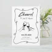Minimalistische hand getekend Script Wedding opsla Save The Date (Staand voorkant)